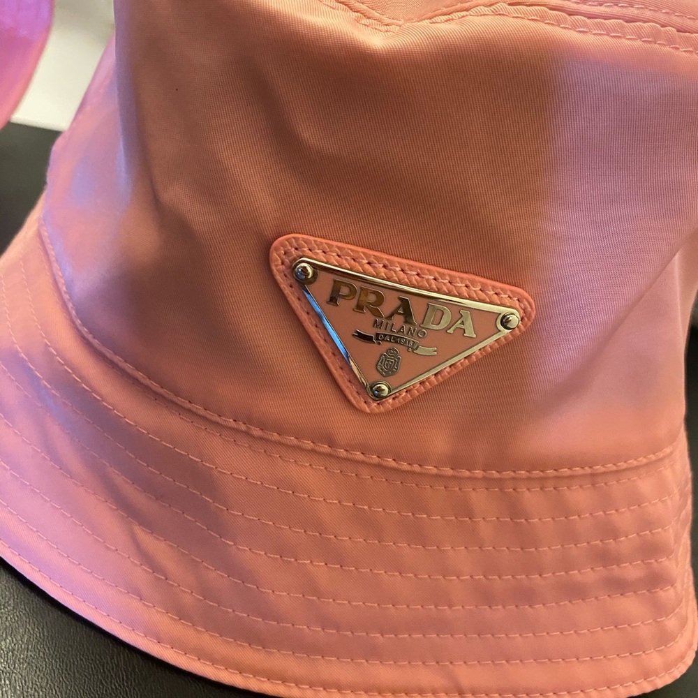 Pink Prada bucket hat